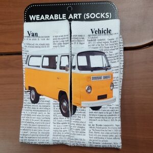 Wearable Art Men's Yellow Van Print Socks